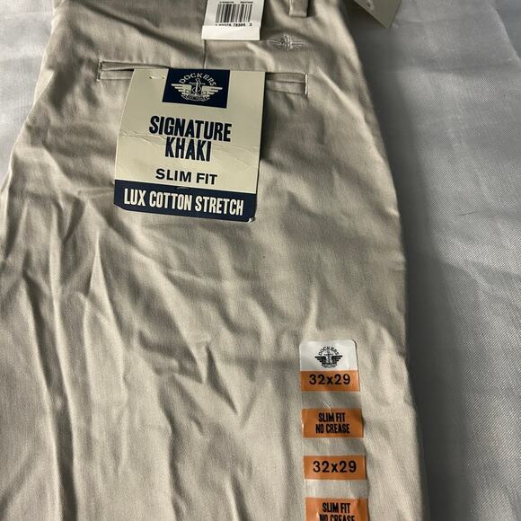 Dockers signature khaki slim fit lux cotton stretch pants 32 by 29 - Picture 2 of 3